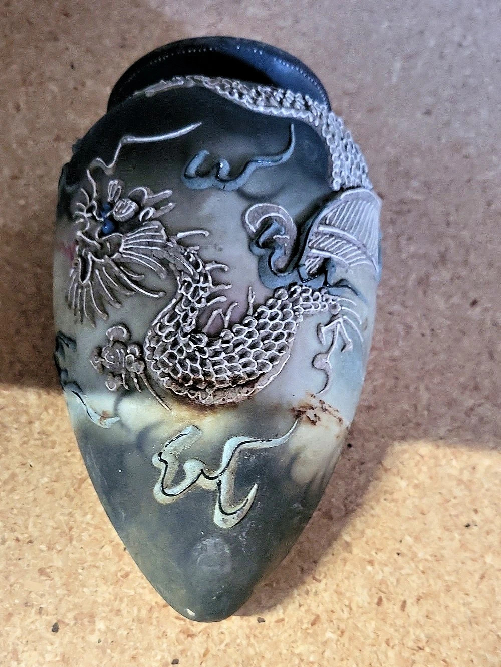 Dragon Relief Ceramic Art Vase